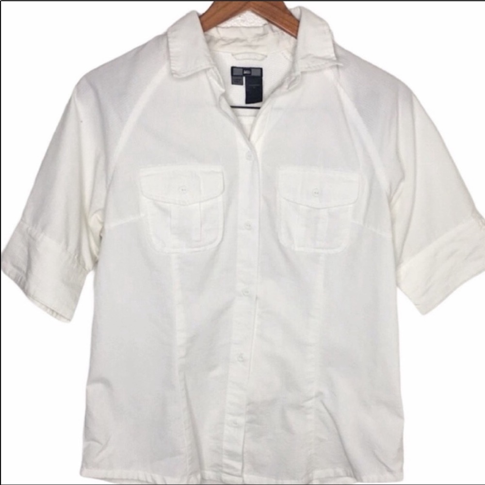 REI Outdoor Button Up Shirt UPF SzM